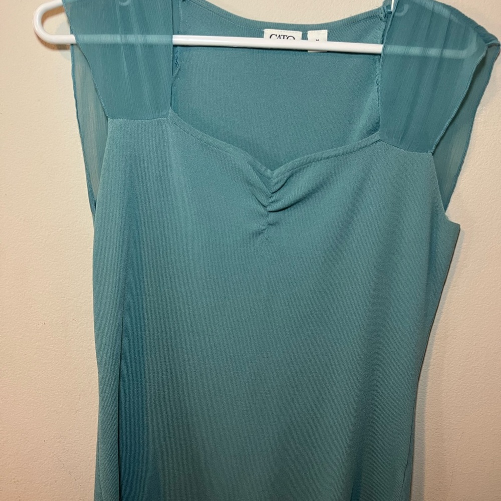 Cato Teal Sleeveless Blouse
